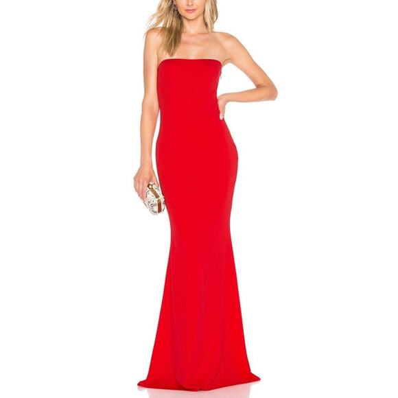 Katie May Dresses & Skirts - Katie May Mary Kate Red Strapless Cowl Back Gown Size 10